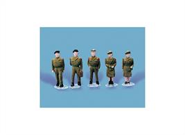 Pack contains 5 fully painted Army Personnel figures.