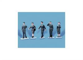 Pack contains 5 fully painted RAF Personnel figures.