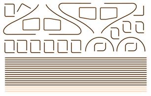 Modelmaster Decals MM4088 00 Gauge Orange /Black /Orange LiningOrange /Black /Orange Lining. As Sheet 4081, but with Parabolic Curves for the front of two x Class A4, W1 &amp; B17 (Streamlined) locos. Two pairs of shaped 'A4' Cab side Lining Panels included. 