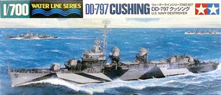 Tamiya 1/700 US Navy Cushing Class Destroyer WW2 Waterline Series 31907Glue and paints are required
