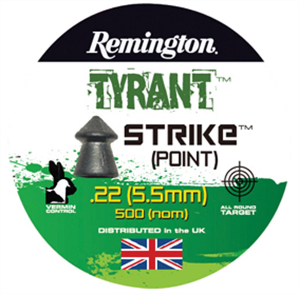 Remington  REMUKTYST22 Tyrant Strike 0.22 Pointed Pellets Tin of 500