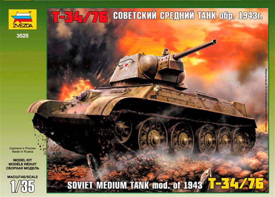 Zvezda 1/100 6159 Soviet Medium tank T-34/76 Art of Tactic Tank Kit