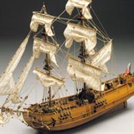 Mantua/Sergal 1/150 Golden Star English Brig Kit 769Scale model of an English Brigantine (Brig), popular in the 17th. and 18th. centuries.This nicely finished kit includes laser cut frames for keel &amp; bulkheads, and exotic wood strip for hull planking. Also included is wooden deck planking, masts and spars, lost wax castings and wooden fittings, etched brass detailing parts, and cloth for the sails and flags. The instruction booklet is very detailed, covering every step of construction.Scale 1:150, Length: 520mm.Skill Level 2
