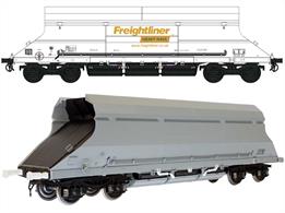 A finely detailed O gauge model of the Freightliner HIA limestone hopper wagons. These high capacity stone hoppers will be ideal for service with the Dapol class 66 diesel locomotives.The models feature a diecast chassis for good weight with full underframe, hopper door and hopper operating mechanism detailing, riding on highly detailed bogies including the suspension springs and snubbers. Body detailing includes air pipes along the side, brake wheels and access door handles. Like all Dapols' recent O gauge models these wagons run on pip-point axles for minimal friction, have sprung buffers and drawgear, to be fitted with screw couplings.Model finished as wagon number 369027 in white.