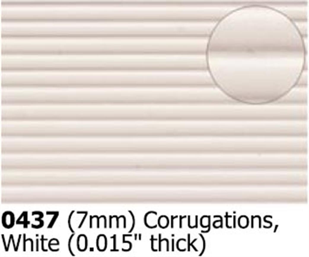 Slaters Plastikard 0437 7mm 1/43 Scale Corrugated Embossed Plasticard O Gauge