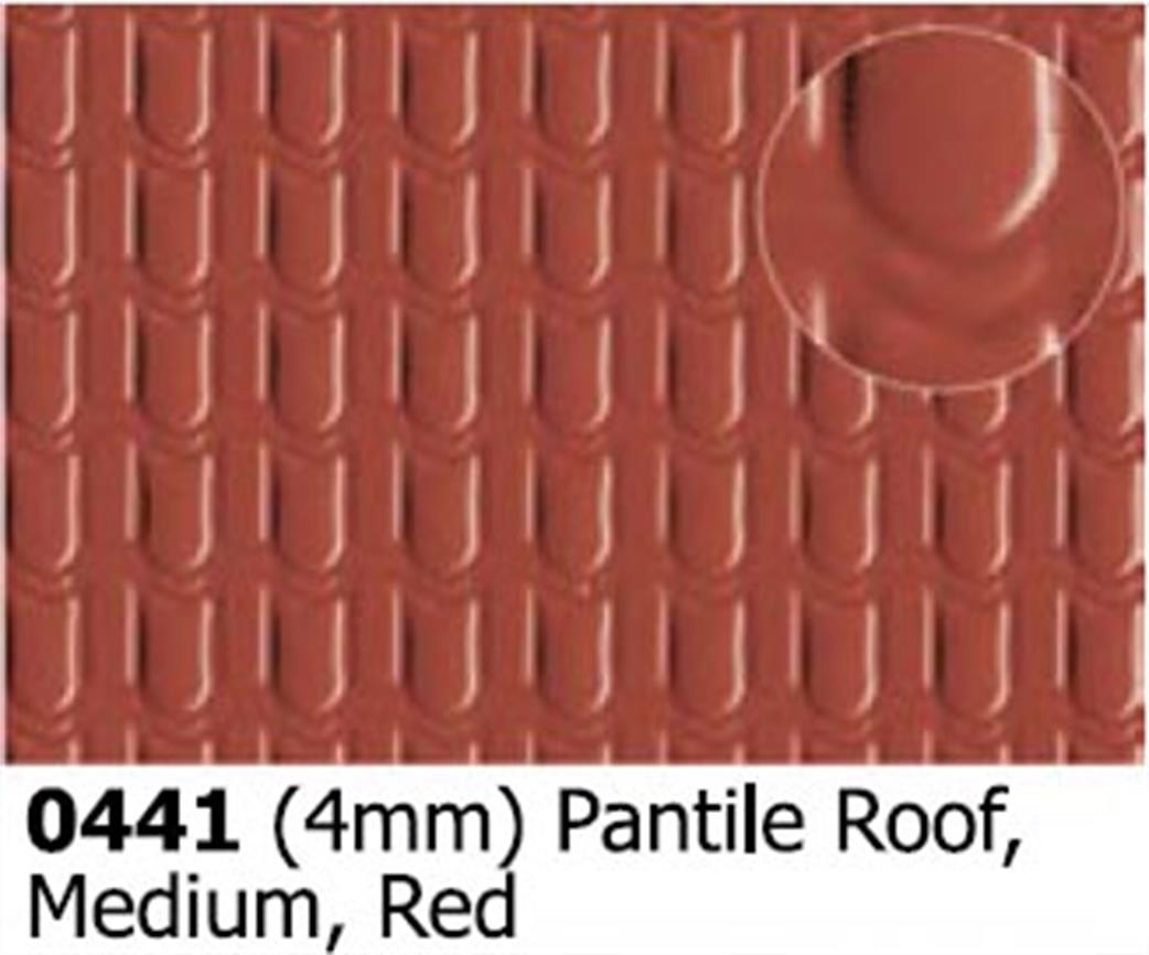 Slaters Plastikard OO 0441 Pantile Roof 4mm Scale Embossed Plasticard