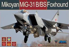 AnantGarde Model Kits 1/48 Mikoyan MiG-31B Foxhound Russian Fighter Kit 88008Glue and paints are required