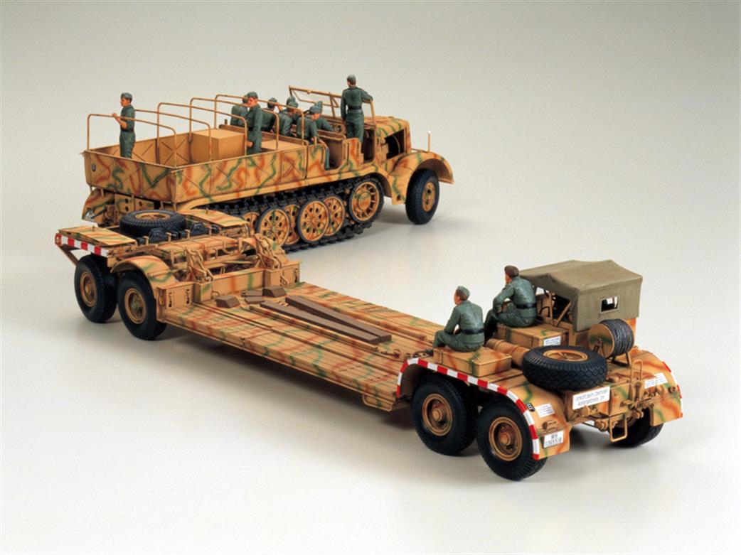 Tamiya 35246 German 18 Ton Heavy Half-Track Famo and Tank Transporter ...