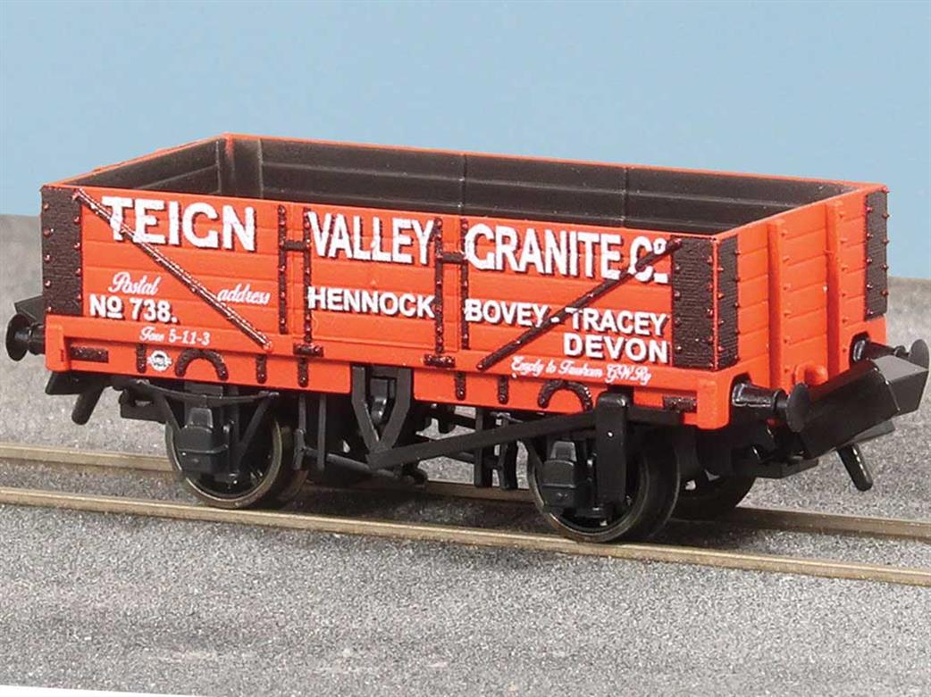 Peco N NR-5005P Teign Valley Granite Co Bovey Tracey 5-Plank Open Wagon 738