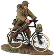 W Britain 1916-17 British Infantryman Pushing Bicycle2 Piece Set1/30 ScaleMatt Finish
