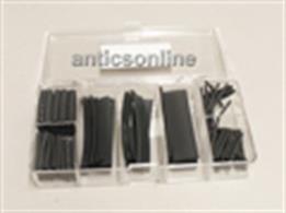 Containing 100 sections of black heat shrink tubing, supplied in a useful assorment box container to ensure you have a suitable size for almost any joint.