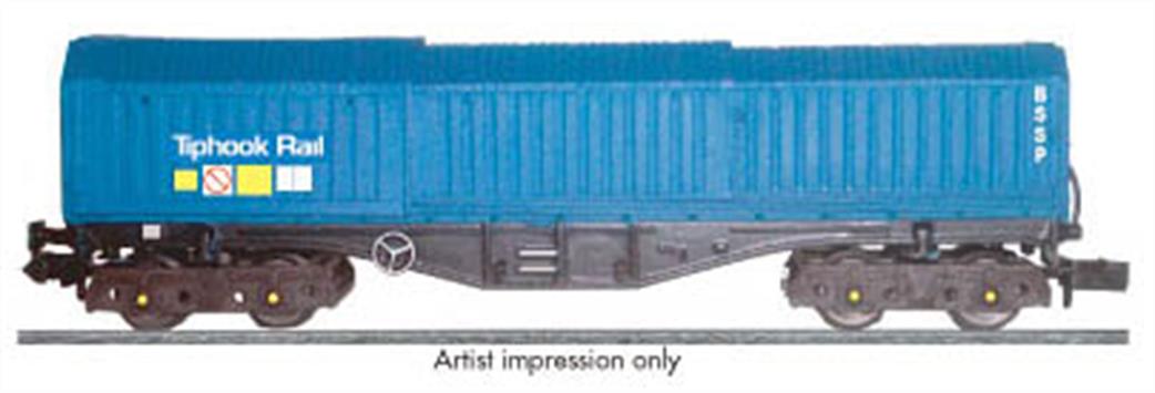 Dapol N 2F-039-010 Tiphook Rail Telescopic Hood Steel Coil Wagon Blue