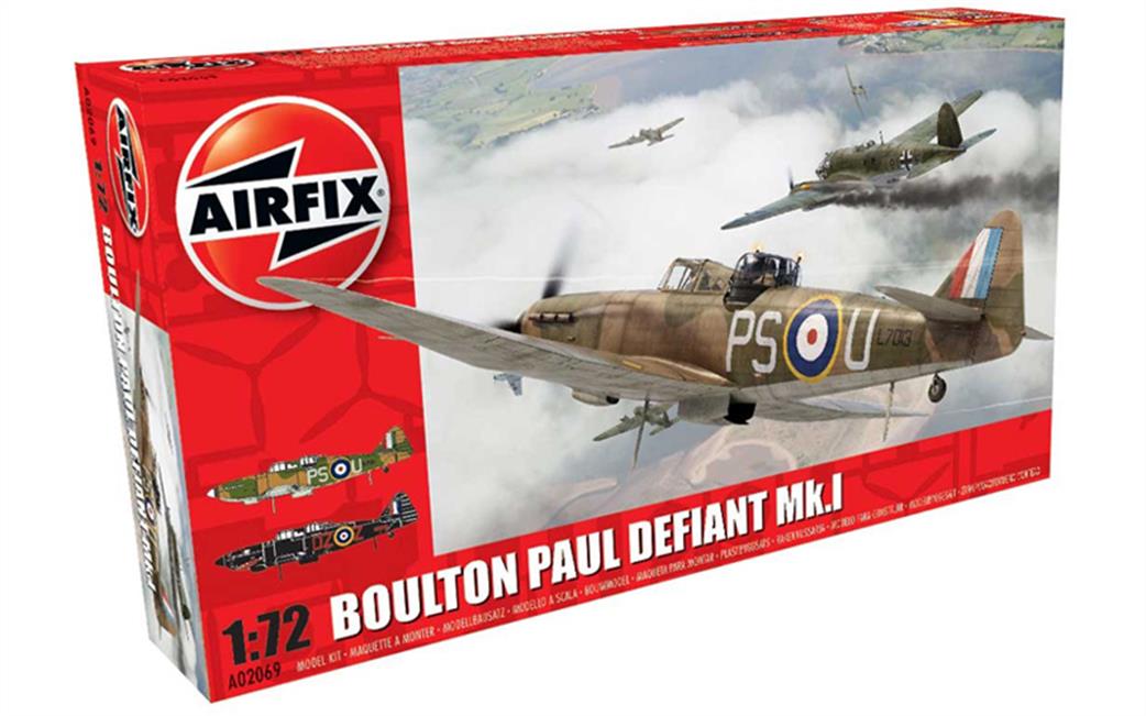 Airfix 1/72 A02069 Boulton Paul Defiant RAF WW2 Fighter Kit