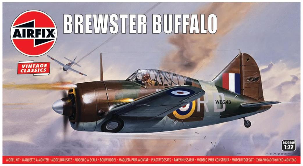 Airfix 1/72 A02050V Brewster Buffalo British Fighter Aircraft Vintage Classic