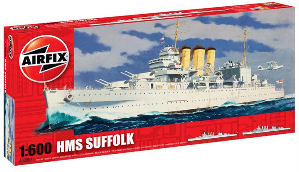 Airfix 1/600 A03203V HMS Suffolk British Cruiser Vintage Classic Kit