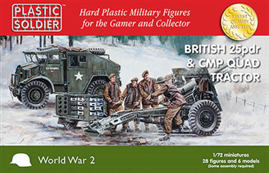 Plastic Soldier 1/72 WW2G20007 British 25pdr And CMP Quad Tractor Builds 2 Sets