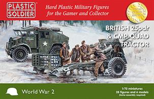 Plastic Soldier 1/72 British 25pdr And CMP Quad Tractor Builds 2 Sets WW2G20007