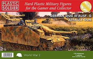Easy Assembly&nbsp;1/72nd German Stug III Ausf G Assault Gun. Three vehicles in the box, with the option to build&nbsp;early G, late G or Sturmhaubitze 42 versions and with crew figures and stowage items.&nbsp;