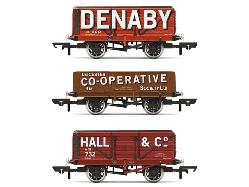 Hornby OO R60104 Private Owner Wagons Triple Pack Denaby, Leicester Co-Operative, Hall & Co