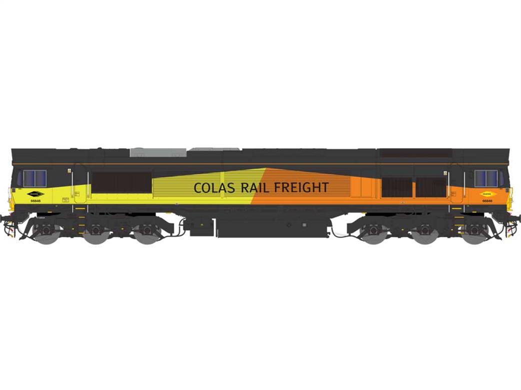 Dapol 2D-066-009S Colas Rail 66846 Class 66 Diesel Locomotive Colas Yellow & Orange DCC Sound N