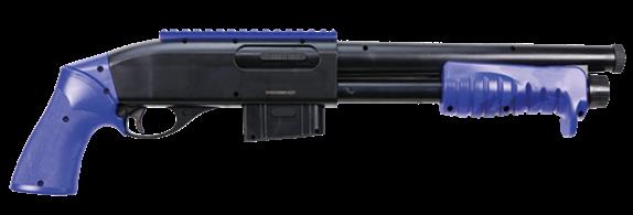 This is an Airsoft Replica that is constructed entirely from Polymer. It is lightweight that makes it a very versatile airsoft gun. This shotgun features an externally adjustable hop-up unit, designed to add range and accuracy. At the top of the shotgun features a 20mm RIS / RAS rail designed to allow attachments such as Red Dot and Holographic Sights. The shotgun is loaded via a magazine system, each magazine holding up to 17 rounds, and are each loaded either by hand or with a Speed Loader.
