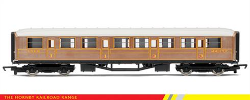 The Hornby Railroad&nbsp;teak liveried LNER&nbsp;coaches match the models supplied with the Flying Scotman train sets.Composite coaches contained compartments for first and third class passengers. The side corridor allowed all passengers to access on-train facilities like the buffet car on long-distance trains.