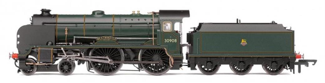 Hornby R3311 BR 30908 Westminster ex-SR Schools Class V 4-4-0 BR Lined Green Early Emblem OO