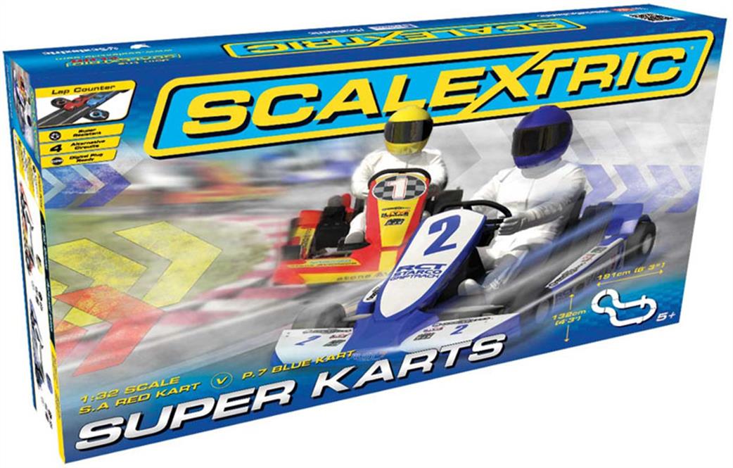 Scalextric 1/32 C1334 Super Karts Slot Car Set