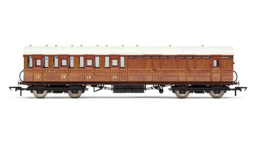 Hornby OO R4518A sh LNER Gresley Non-vestibuled Suburban 3rd Class Brake Coach, Teak