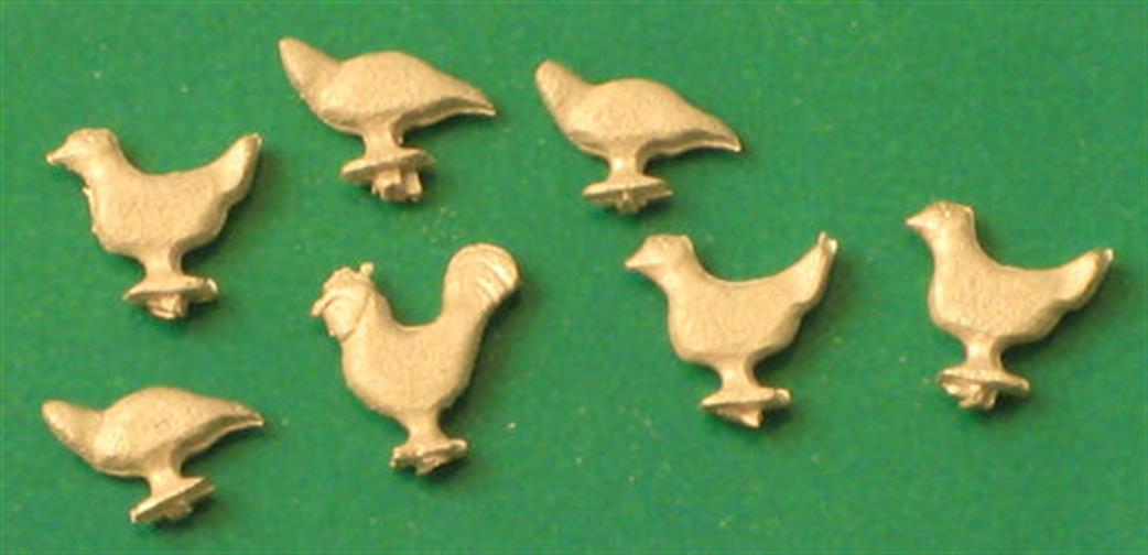 Springside OO A1 Chickens Whitemetal