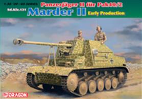 Dragon (Plastics) 6769 1/35 Scale German Marder II Sd.Kfz.131 Panzerjager II Fur Pak40/2The kit features highly detailed plastic mouldings and fine photo etched components. Decals and comprehensive instructions are also supplied.Glue and paints are required to assemble and complete the model (not included)