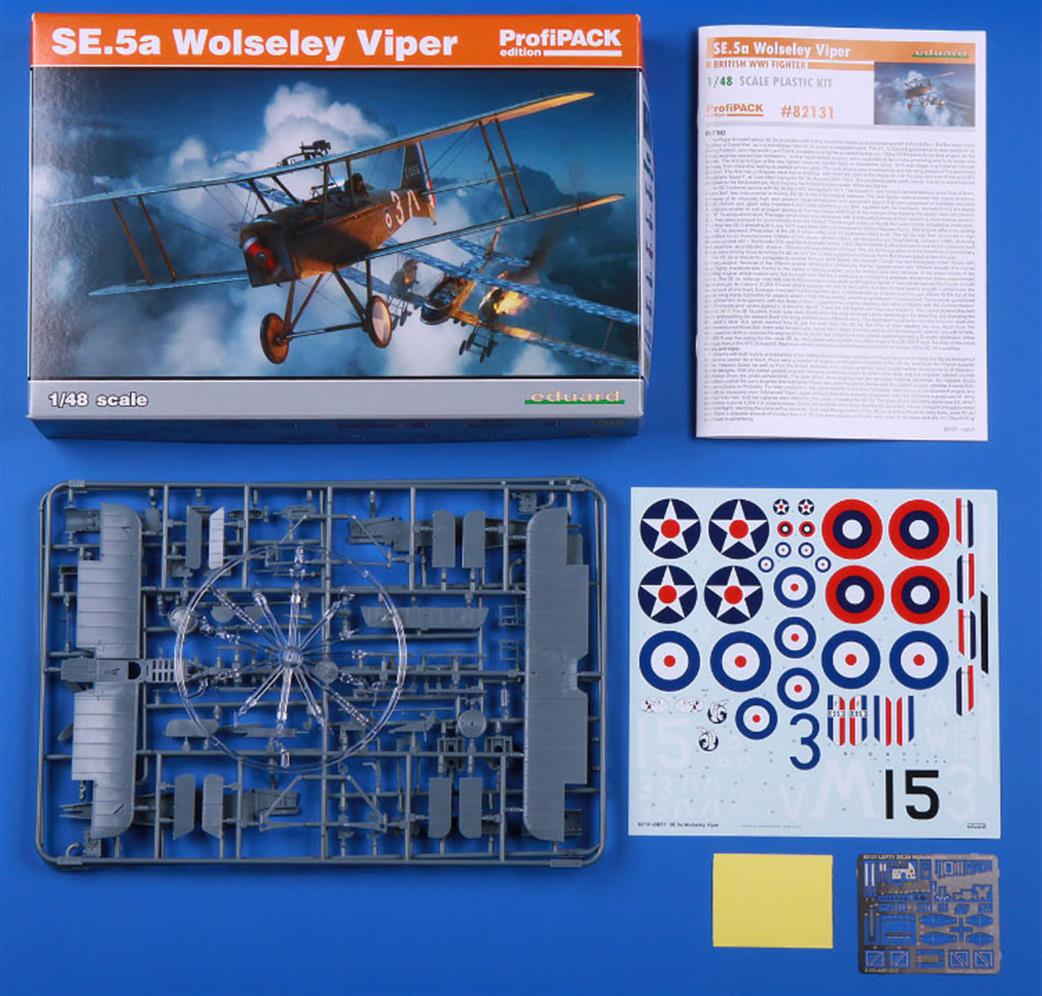 Eduard 82131 Se.5A With Wolseley Viper British WW1 Fighter Plastic Kit 1/48