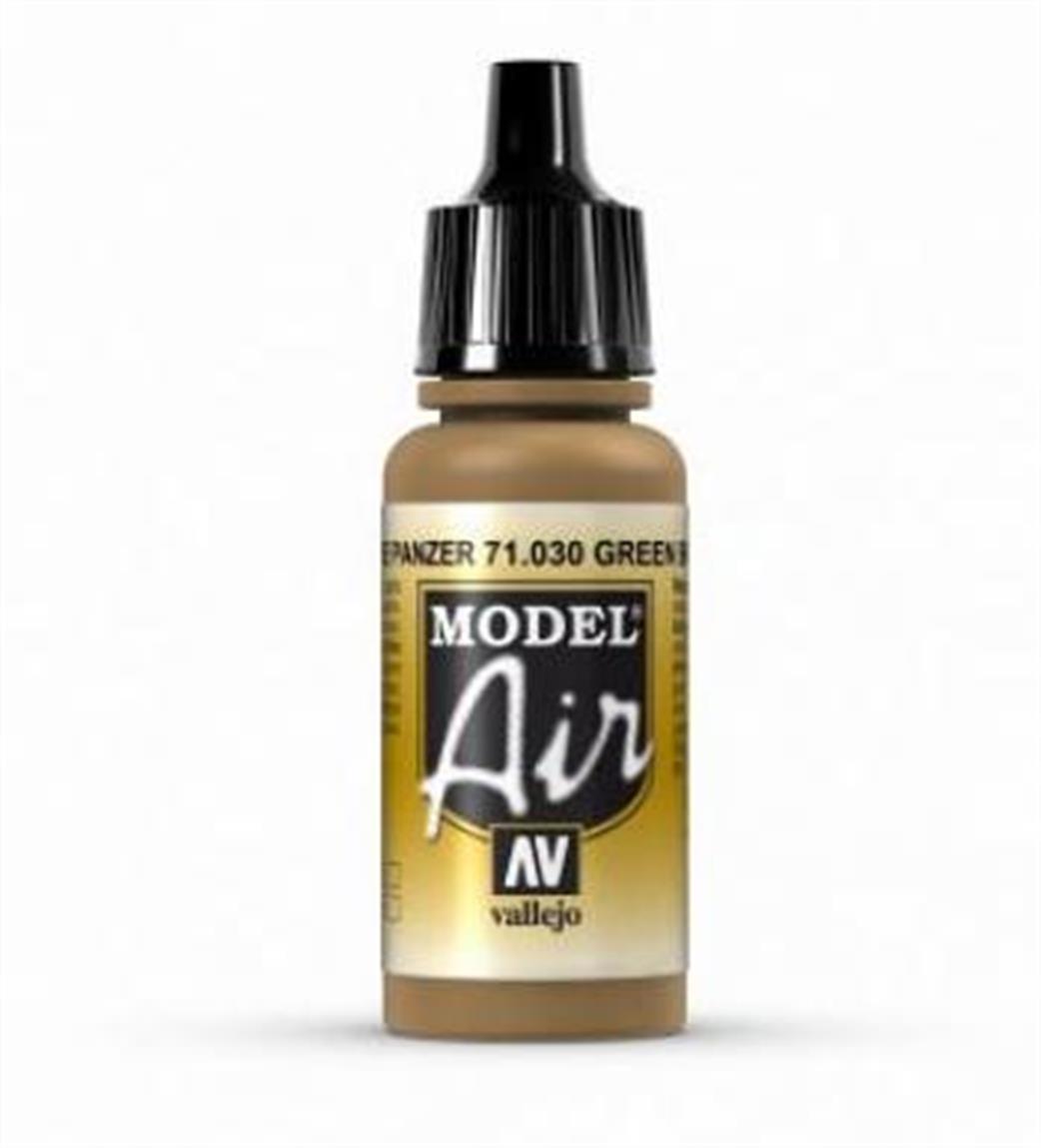Vallejo  71030 030 Model Air Green Brown Acrylic Paint Airbrush Ready 17ml