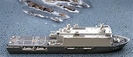 A 1/1250 scale metal model of the dock landing ship HMNS Johan de Witt in 2007 by Albatros Alk69.