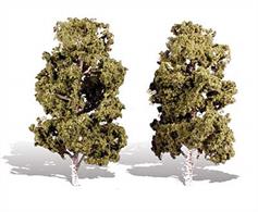 Pack of&nbsp;2&nbsp;trees. Height range&nbsp;8 to 9in.Typical scale heightO scale&nbsp;32 - 36 feetOO scale&nbsp;50 -&nbsp;57 feetN scale&nbsp;96 -&nbsp;108 feet