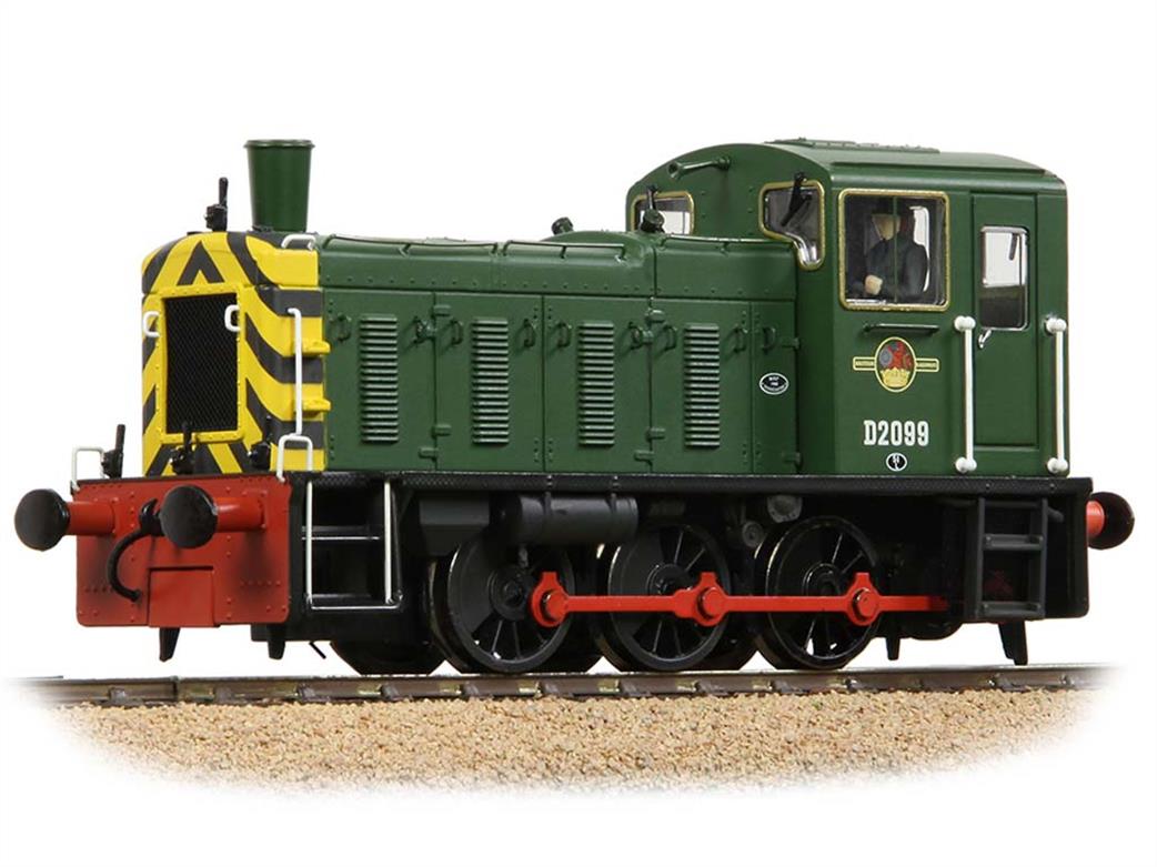 Bachmann OO 31-364B BR D2099 Class 03 0-6-0 Diesel Shunting Engine Green with Wasp Stripes Weathered