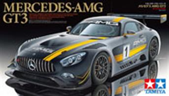 Tamiya 24345 1/24th Mercedes AMG GT3 Race Car KitThis Tamiya 24345 is a 1/24th scale model assembly kit recreating the 2016 Mercedes-AMG GT3 race car. It is a GT3 class spec customer sports car that was converted from the AMG GT road car by the Mercedes-AMG high performance division.