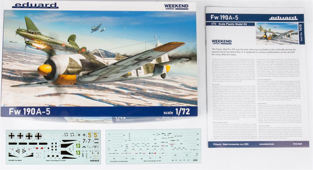Eduard 1/72 7470 Fw190 A-5 German WW2 Fighter Plastic Kit Weekend Versio
