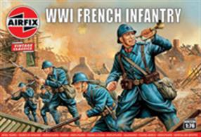 Airfix A00728V 1/76 Scale WW1 French Infantry Unpainted Figures