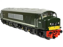 The popular Class 46 Diesel Locomotive returns to the Bachmann Branchline range with this OO scale model depicting No. D138 in BR Green livery with Small Yellow Panels. Together with the Class 44s and 45s the classes were commonly known as the ‘Peaks’, because the Class 44s had been named after mountains in England and Wales, however all but one of the 56 Class 46s went unnamed.The Bachmann Branchline model combines a finely-proportioned bodyshell with extensive detailing throughout, including separately fitted cab handrails, windscreen wipers, lamp brackets and sandpipes. With a powerful 5-pole motor fitted with twin flywheels which drives both bogies, these models have plenty of pulling power to haul even the longest trains. With a 21 Pin DCC decoder interface, it’s easy to add a decoder or sound decoder and speaker for use on DCC