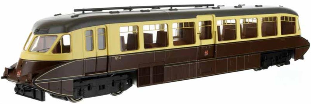Dapol 4D-011-009 GWR Streamlined Diesel Railcar 16 Lined Chocolate & Cream Twin Cities Crests OO