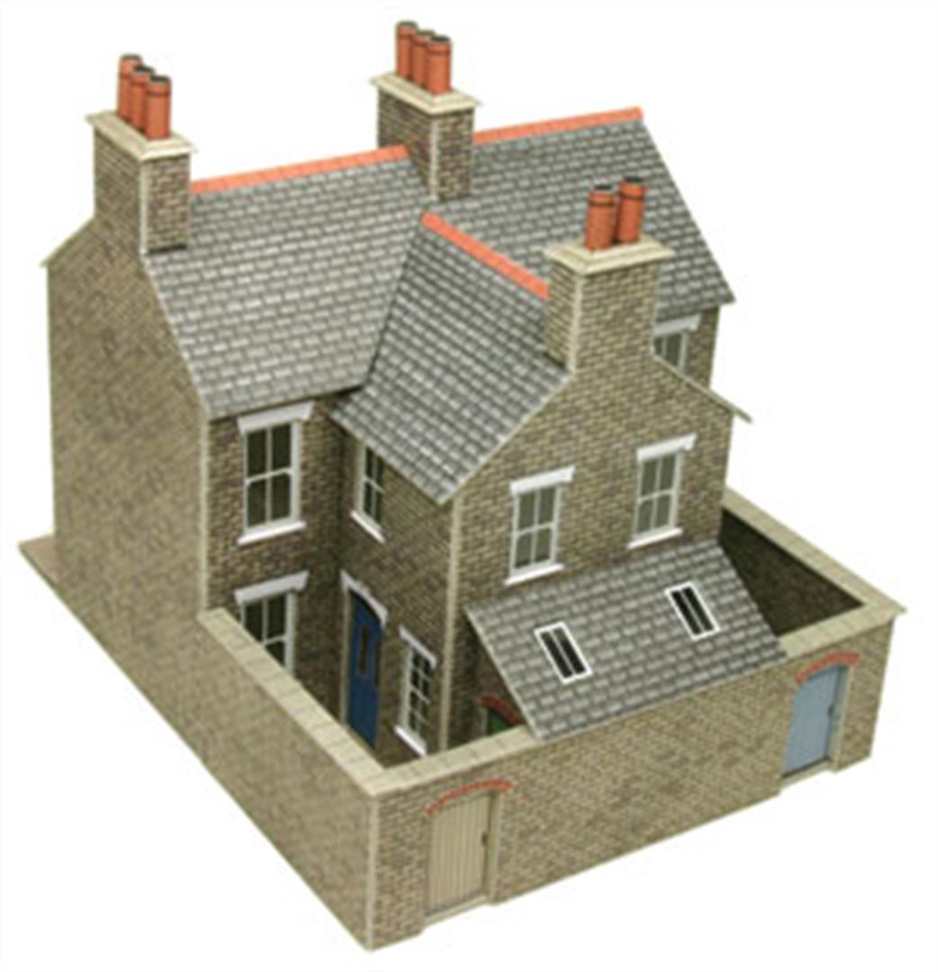 Metcalfe OO PO262 Stone Terraced Houses Printed Card Construction Kit