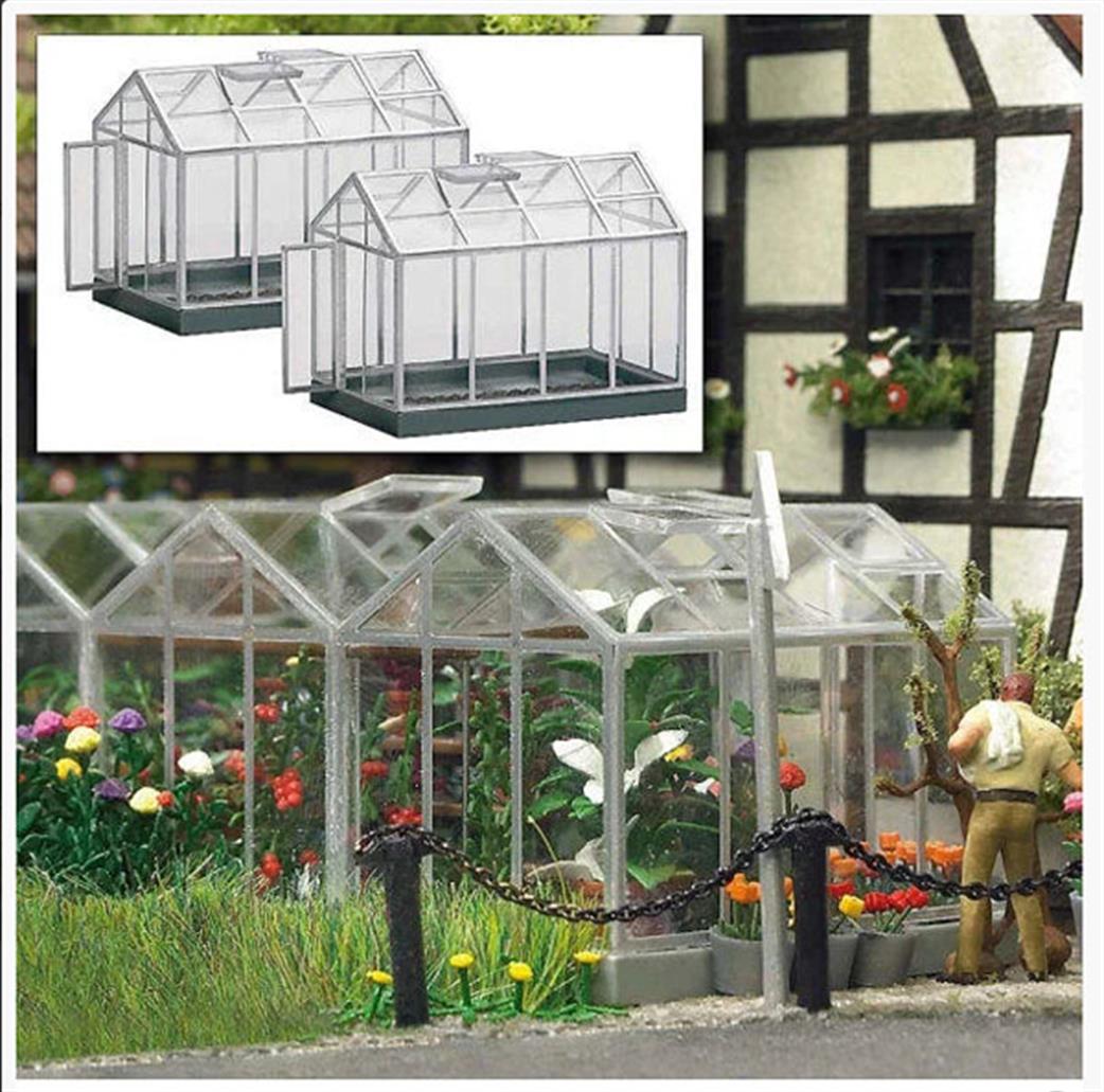 Busch 1400 Green House pack of 2 OO/HO