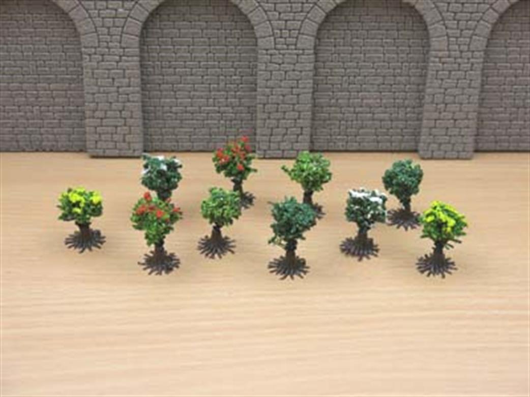 Jordan Trees  59507 Pack of 10 Small Coloured Bushes Trees