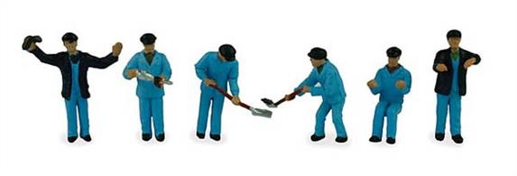 Bachmann OO Locomotive Staff Pack of 6 Figures 36-047Pack of six pre-painted figures in locomotive crew clothing.
