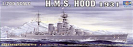 Trumpeter 1/700 HMS Hood RN WW2 Battlecruiser Kit 1931 05741Number of parts 387.Model length 374.7mmGlue and paints are required