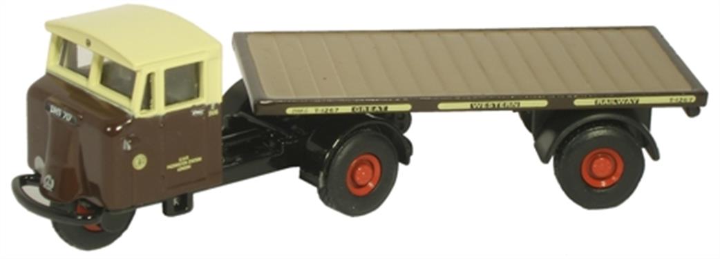 Oxford Diecast 76MH003 GWR Mechanical Horse Flatbed Trailer 1/76