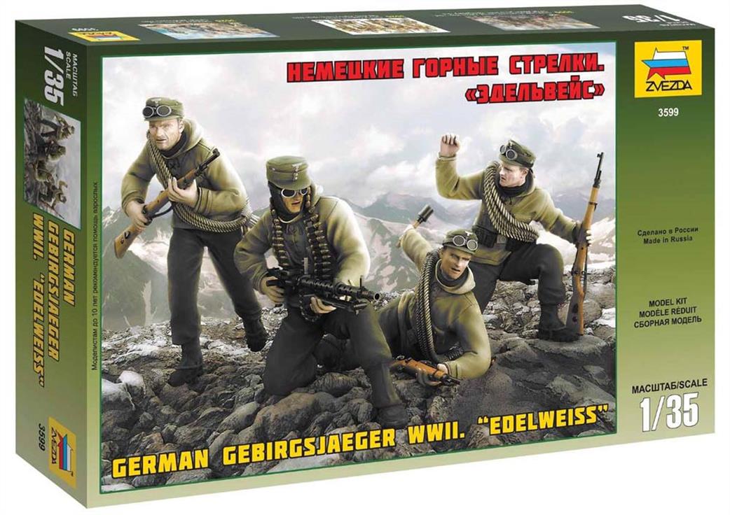 Zvezda 1/35 3599 German Gebirgsjager WW2 Figure Kits