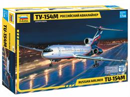 Zvezda 7004 1/144th TU154M Russian Airliner KitNumber of Parts 76   Length 330mm