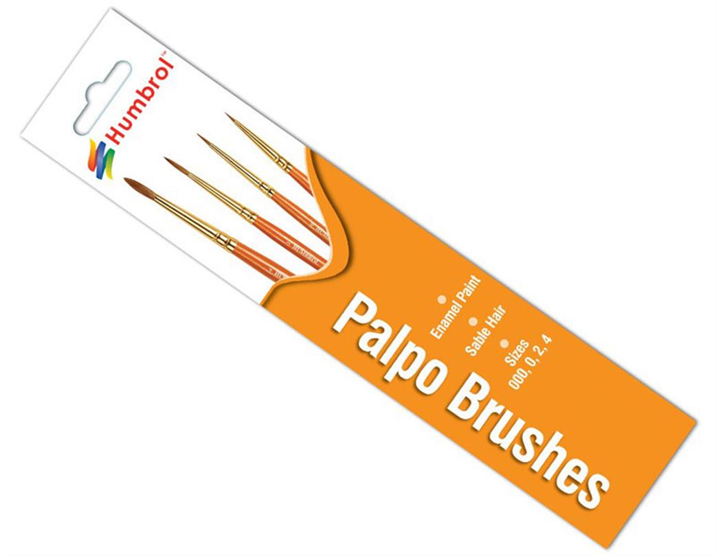 Humbrol  AG4250 Palpo Sable Brush Pack Size 000/0/2/4